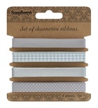 Набор декоративных лент от Scrapberry's, Серые, 4 шт. по 1 м