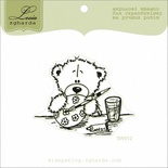 Акриловий штамп Lesia Zgharda Ведмедик малює писанку SW012, 5,9*4,8cм
