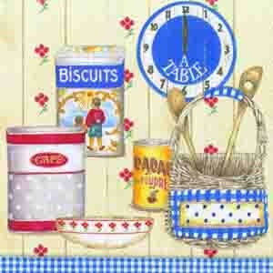 Серветка для декупажу «Коморна», колір фону: біло - синій, розмір: 33x33 см