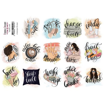 Набір наліпок (стікерів) для журналінгу 2-014, ТМ Фабрика Декору