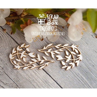Чипборд ScrapBox — Гілочки з листочками 2 шт. Hf-047