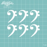 Чипборд від Вензелик - Набір басових ключів, розмір: 22x29 мм