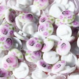 Шеббі-пуговичка "Фіалочки", 10мм, 1 шт.