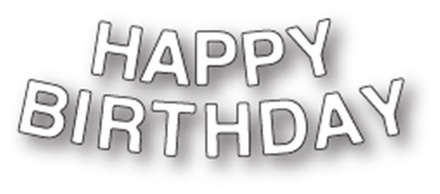 Ніж від Memory Box - Birthday Letters — напис «Happy Birthday»