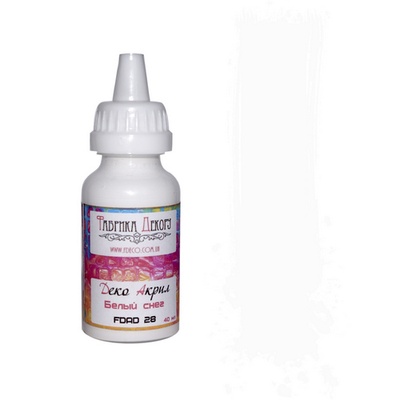Акрилова фарба Деко акрил - Фабрика Декору - Білий сніг, 40 мл