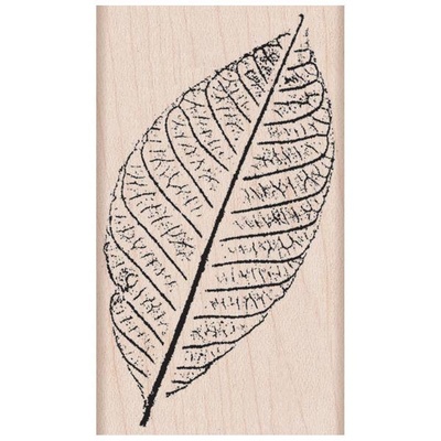 Резиновый штамп Hero Arts - Hand Pressed Leaf, на деревянном блоке