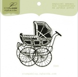 Акриловий штамп Lesia Zgharda D045 Коляска, розмір 5,8x5,9 см.