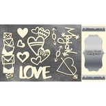 Чипборд Фабрика Декору - Декору серця 3, колір срібло