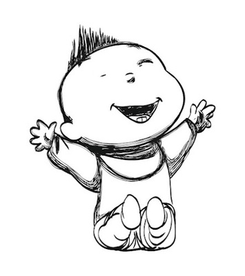 Акриловий штамп D011 Дитина, розмір 4,1х5см