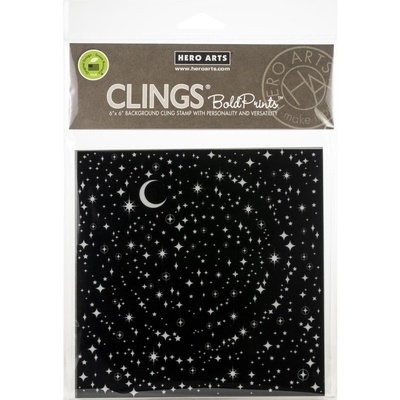 Гумовий штамп Hero Arts - Зоряне небо - Star Light Star Bright Bold з оснасткою