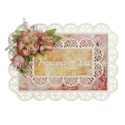 Ножи от Spellbinders - Shapeabilities Thinking of You Scalloped Rectangle Etched Dies Thoughtful Expressions by Marisa Job