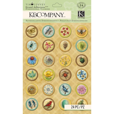 Наклейки от K&Company с эпоксидным покрытием - Tim Coffey Foliage- Icon Grand Adhesions