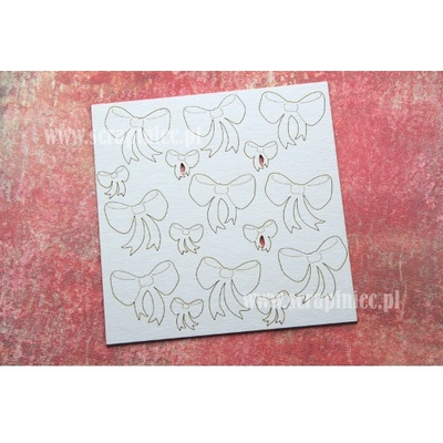 Чипборд Scrapiniec - Бантики, 16 штук