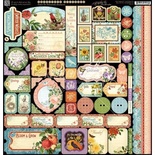 ЦЕНА СНИЖЕНА! Лист наклеек Graphic 45 - Time to Flourish - Decorative Sticker