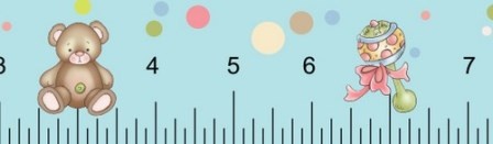 Бумажный скотч с принтом Линейка 15мм*8м SCB490013