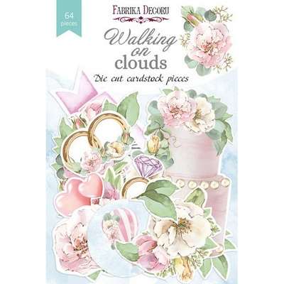 Набір висічок для скрапбукінгу, колекція Walking on clouds 64 шт., ТМ Фабрика Декору
