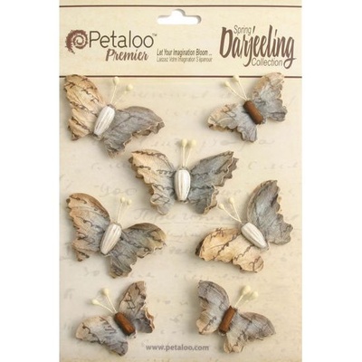 Набор бабочек Petaloo - Printed Darjeeling Collection - Wild Butterflies - Soft Grey