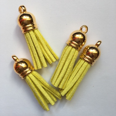 Підвіска - китиця з золотим наконечником, 35х10 мм, колір жовтий