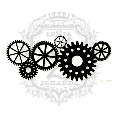 Акриловый штамп Lesia Zgharda StP011 Стимпанк шестеренки