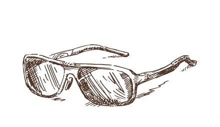 Акриловий штамп S005 Окуляри, розмір 4,8х1,7 см