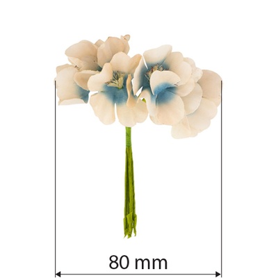 Букет дзвіночків карпатських, колір кремовий з сіро - блакитним, 6 шт., ТМ Фабрика Декору