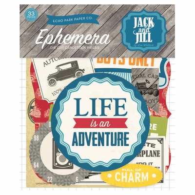 Высечки от Echo Park - Jack & Jill Boy Ephemera Pack, 33 шт