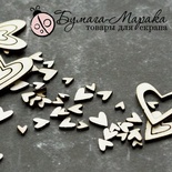 Белый чипборд от Бумага Марака - Набор "Конфетти Сердечки" №1