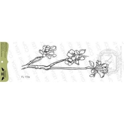 Акриловий штамп Lesia Zgharda Гілочка квітучої яблуні FL119a, 10,4*4см