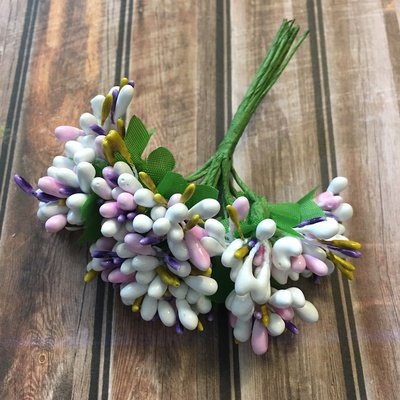 Веточки с ягодками, цвет белый, сиреневый, 12 штук