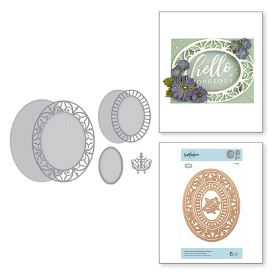 Ножі для вирубки від Spellbinders - Shapeabilities Lisette Oval Shadowbox Frame Etched Dies Shadowbox by Beeca Feeken
