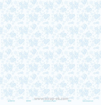 Лист бумаги от TM EK, в цветочек, коллекция WINTER, 30х30 см