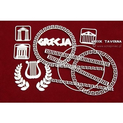 Чипборд Scrapiniec - Греческая таверна - символы Греции