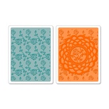 Набор папок для тиснения от Sizzix -  Sizzix Textured Impressions Embossing Folders 2PK - Doily & Roses Set