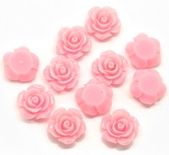 Кабашон "Троянда", колір рожевий, розмір 14x6 мм, 1 шт.
