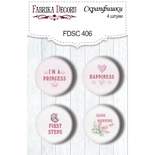 Набір скрап-фішок 4шт. My little mousy girl 406, ТМ Фабрика Декору