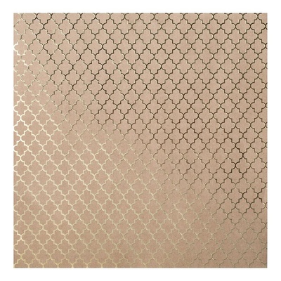 Крафт-картон с золотым тиснением - Gold Lattice - Bazzill Foiled Kraft Cardstock - Gold Lattice, размер 30х30, 1 лист