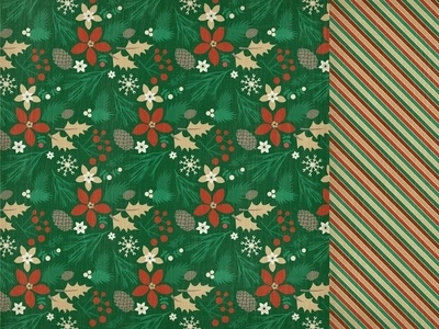 Аркуш двостороннього скрап-паперу Kaisercraft - Holly BRIGHT PINE CONE, 30,5x30,5см