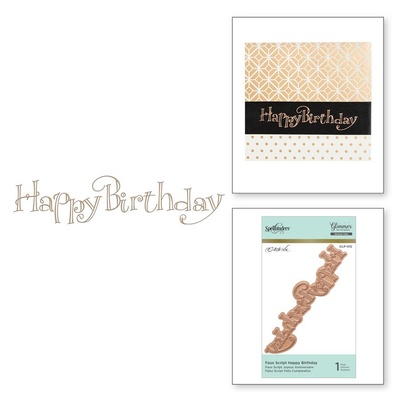 Пластини для фольгування від Spellbinders - Faux Script Happy Birthday