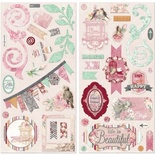 Набор высечек из чипборда на клеевой основе от BoBunny - Madeleine Self-Adhesive Chipboard 6"X12", 2 листа, 12х30 см