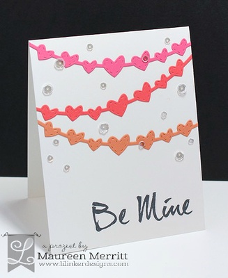 Ножи для вырубки от Lil' Inker Designs - Hearts Banners Die Set 