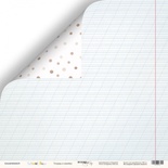 Аркуш двостороннього паперу для скрапбукінгу від Scrapmir - Зошит в лінійку - School Days, 30x30 см