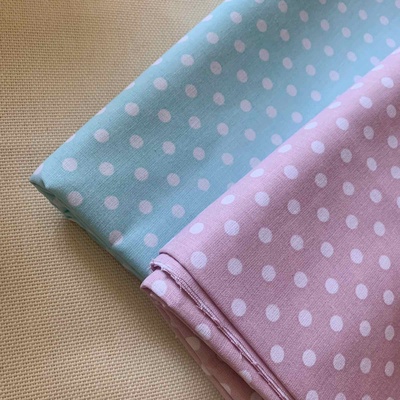 Бавовна бязь. Великі горошки 6 мм, колір аква 50*70см