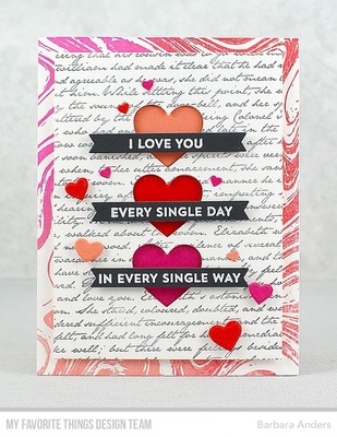 Ніж для вирубки My Favorite Things - Die-namics Hearts in a Row - Vertical