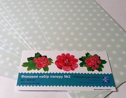 Набор бумаги от  Евгения Курдибановская ТМ - Фоны №2 "Мята", 15х30 см, 10 листов