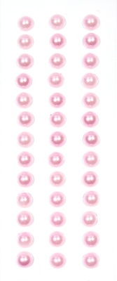 Самоклейні напівперлинки від ScrapBerryʼs "рожеві", 6 мм, 39 шт.