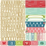Наліпки - Алфавіт від Echo Park - Beautiful Life Collection - 12x12 Cardstock Stickers - Alphabet, 30x30