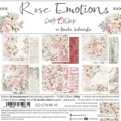 Набір скраппаперу Craft O'Clock - Rose Emotions, 15,25X15,25 см
