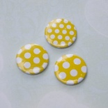 Скрап-значки (фишки). Желтые горошки №2, 3 шт., f19
