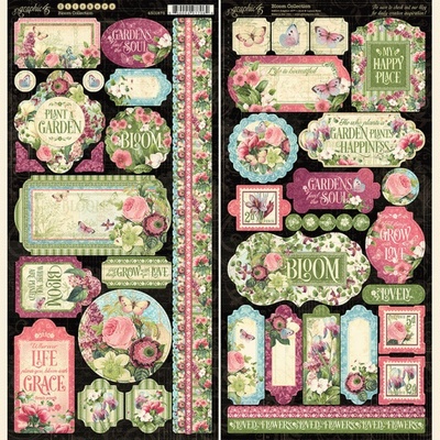 Лист наклеек Graphic 45 - Bloom Stickers