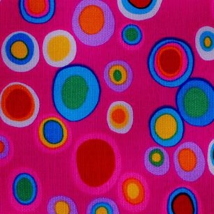 Бавовна Абстрактні кола, щільний (Корея) - фуксія, 45x55см